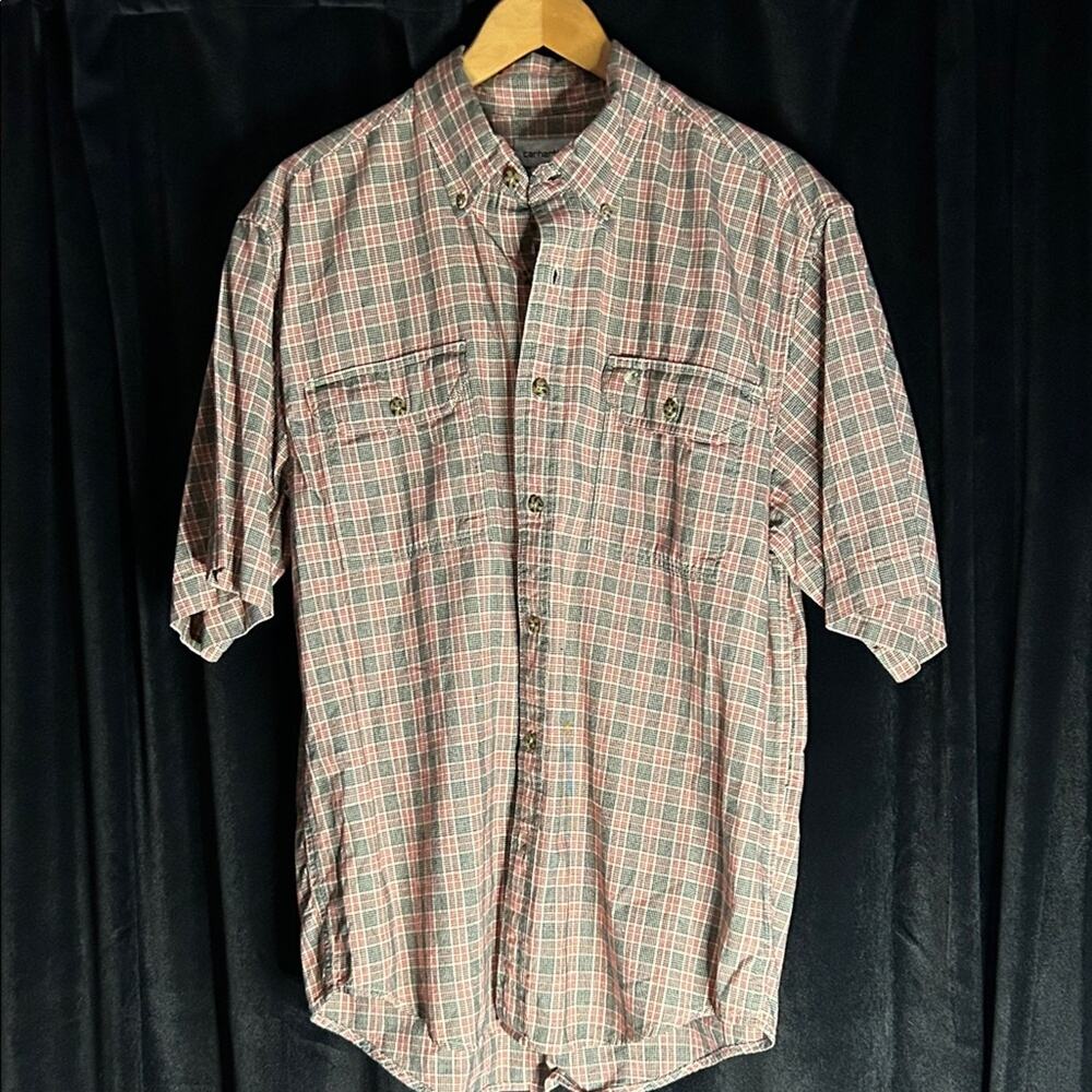 Carhartt Plaid Button Up Shirt L – Workwear Grunge Streetwear short sleeve